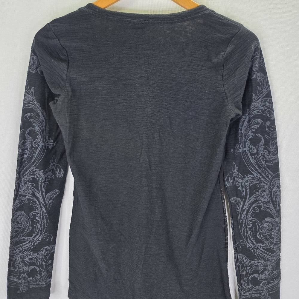 Y2k 00s Vanity Womens Whimsigoth Burnout Gothic Grunge Long Sleeve Fitted Size M - Picture 11 of 14